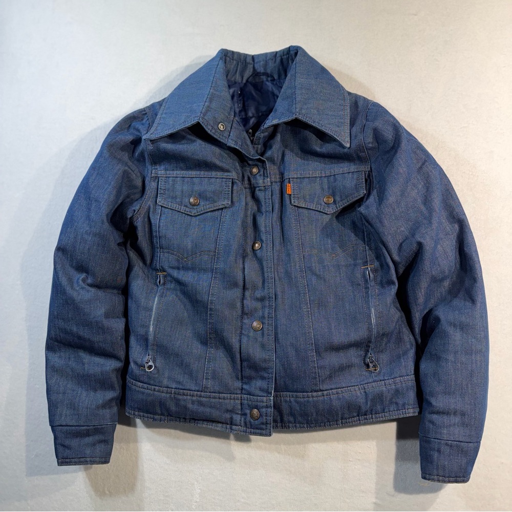 Vintage 70's Levi's Ski Orange Tab Insulated Denim Jacket, Down Filled